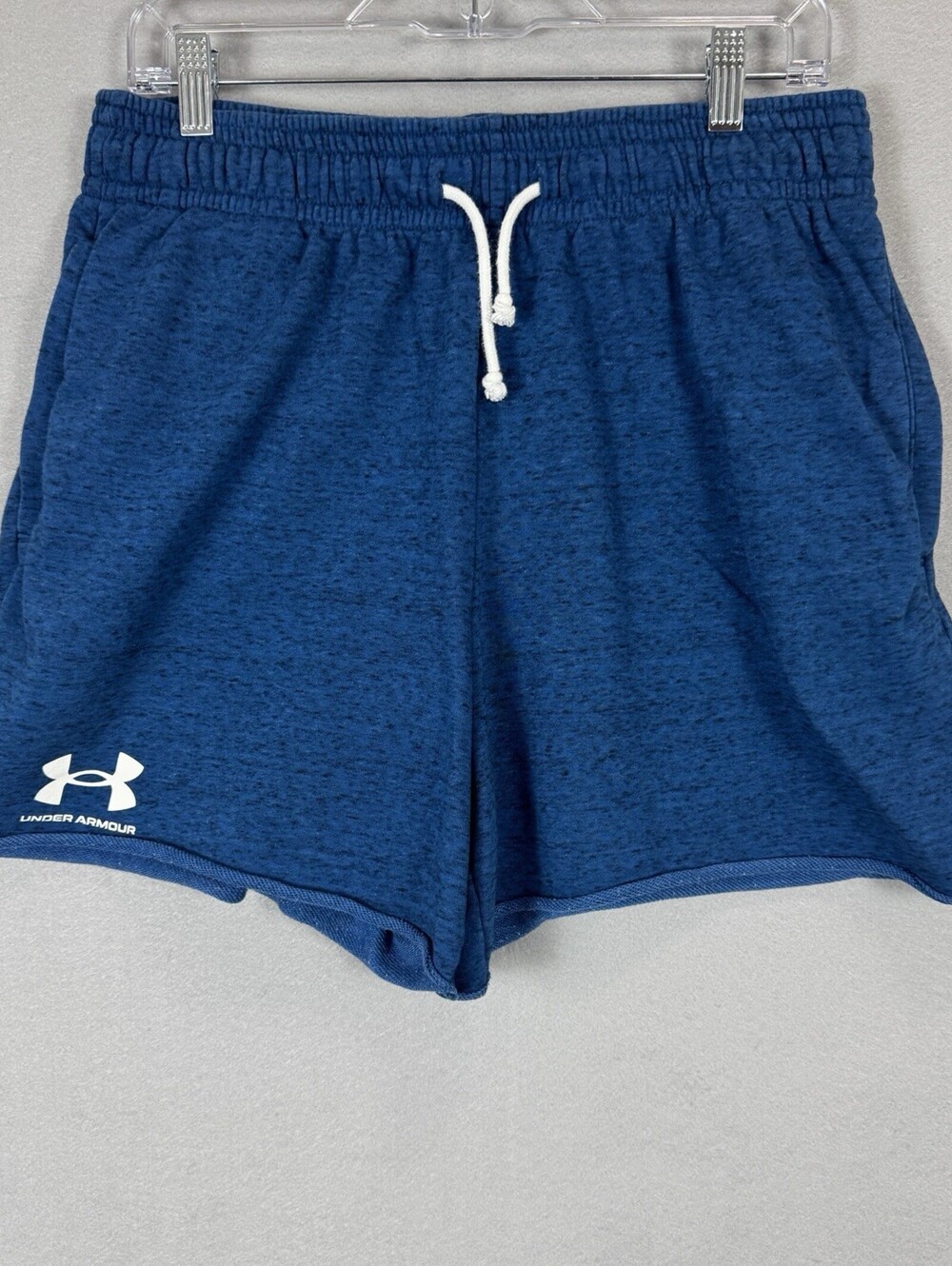 Under Armour Men’s Large Blue Speckled Cotton Blend Sweat Shorts Drawstring